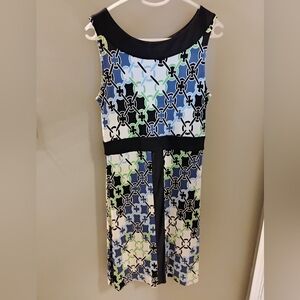 Women's Tory Burch Size Medium Silk Midi Length Multicolored Silk Dress